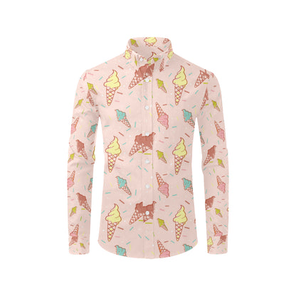 Ice Cream Pattern Print Design 02 Men's Long Sleeve Shirt