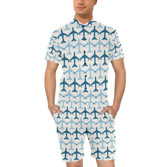 Airplane Pattern Print Design 04 Men's Romper