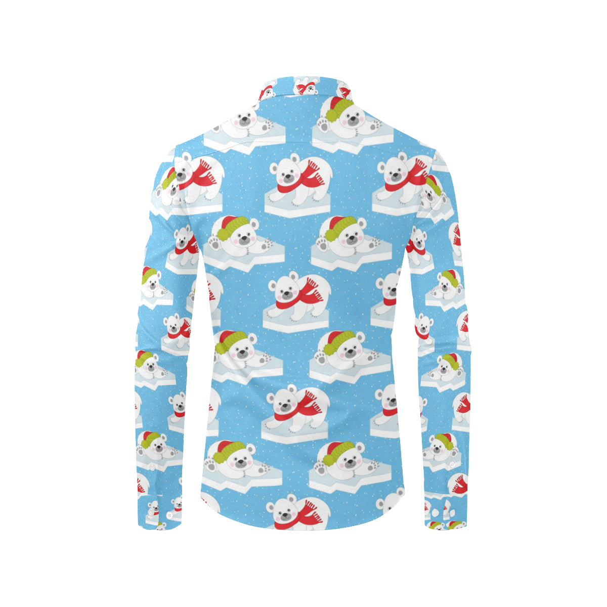 Polar Bear Pattern Print Design PB06 Men's Long Sleeve Shirt
