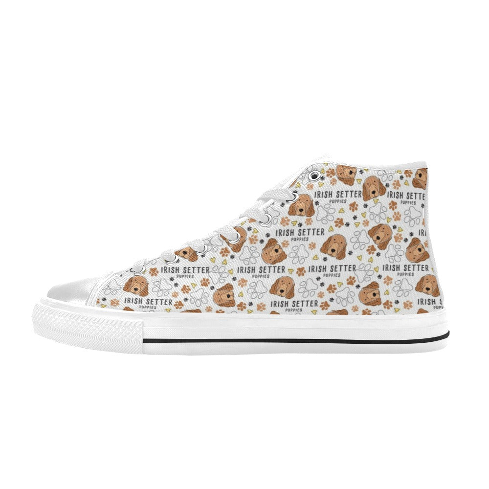 Setters Irish Print Design LKS301 High Top Women's White Shoes