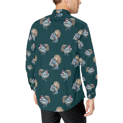 Turkey Pattern Print Design 03 Men's Long Sleeve Shirt
