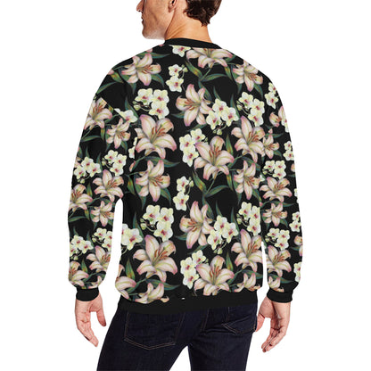 Lily Pattern Print Design LY03 Men Long Sleeve Sweatshirt