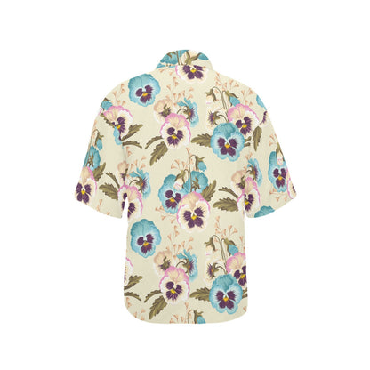 Pansy Pattern Print Design A02 Women's Hawaiian Shirt