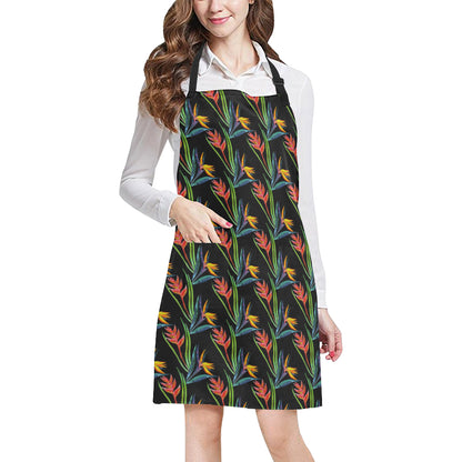 Heliconia Pattern Print Design HL04 Apron with Pocket