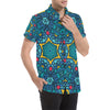 Kaleidoscope Pattern Print Design 04 Men's Short Sleeve Button Up Shirt