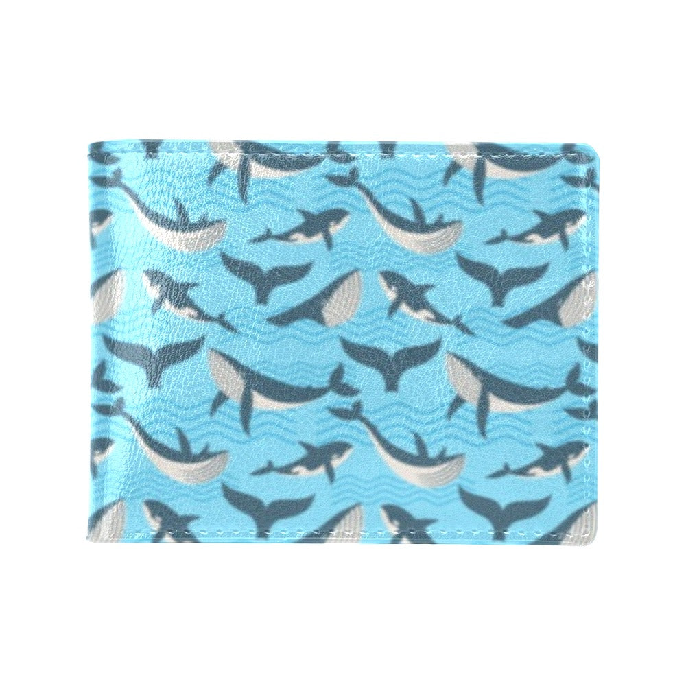 Whale Pattern Design Themed Print Men's ID Card Wallet