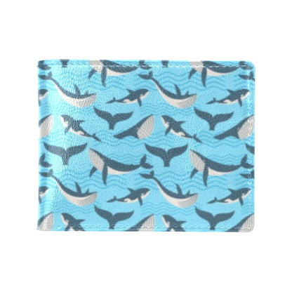 Whale Pattern Design Themed Print Men's ID Card Wallet