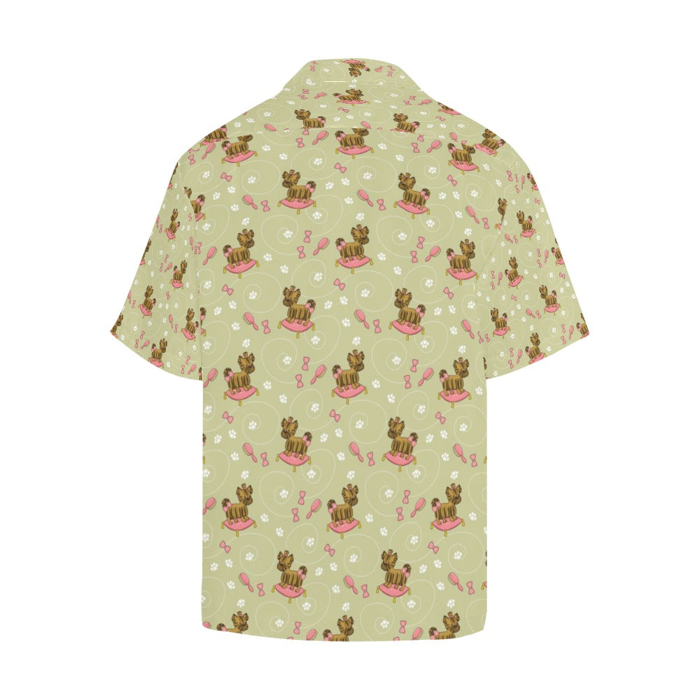 Yorkshire Cute Terriers Print Design LKS301 Men's Hawaiian Shirt