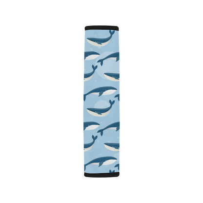 Blue Whale Pattern Print Design 02 Car Seat Belt Cover