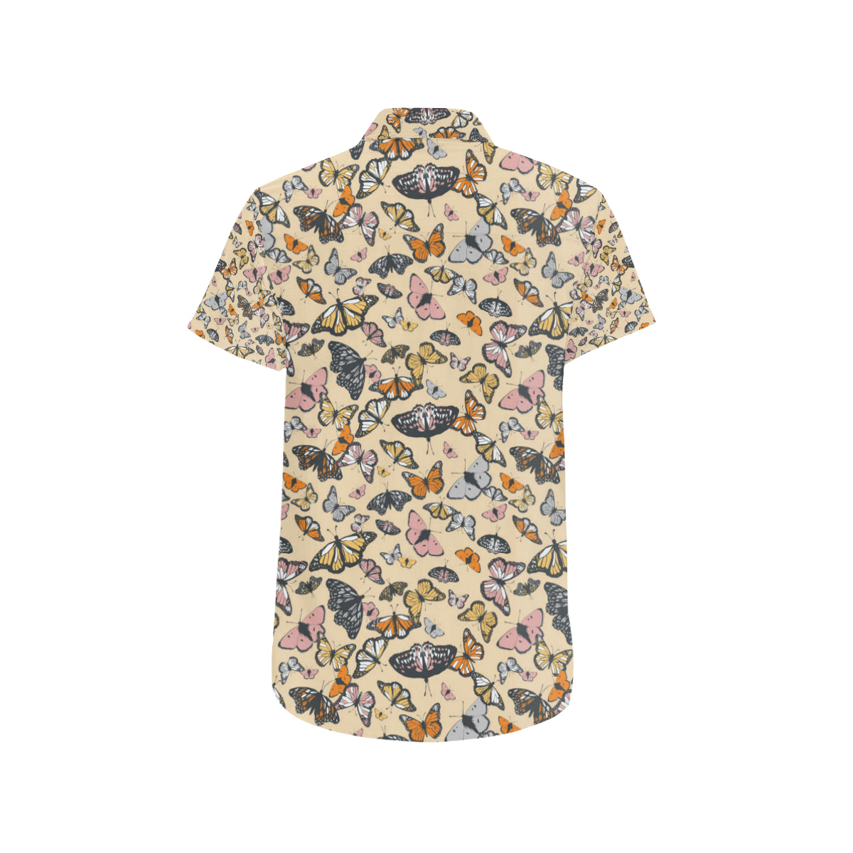 Butterfly Pattern Print Design 04 Men's Short Sleeve Button Up Shirt