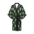 Alien Green Neon Pattern Print Design 01 Women's Short Kimono