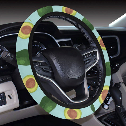 Avocado Pattern Print Design 04 Steering Wheel Cover with Elastic Edge