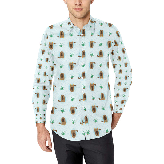 Platypus Pattern Print Design A04 Men's Long Sleeve Shirt