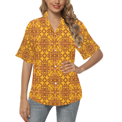 Octopus Background Design Print Women's Hawaiian Shirt