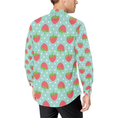 Strawberry Pattern Print Design SB06 Men's Long Sleeve Shirt