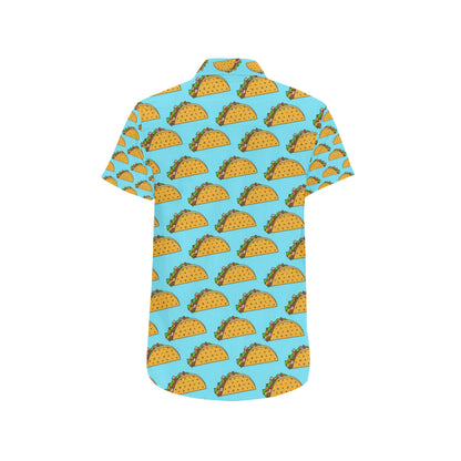 Taco Pattern Print Design TC03 Men's Short Sleeve Button Up Shirt