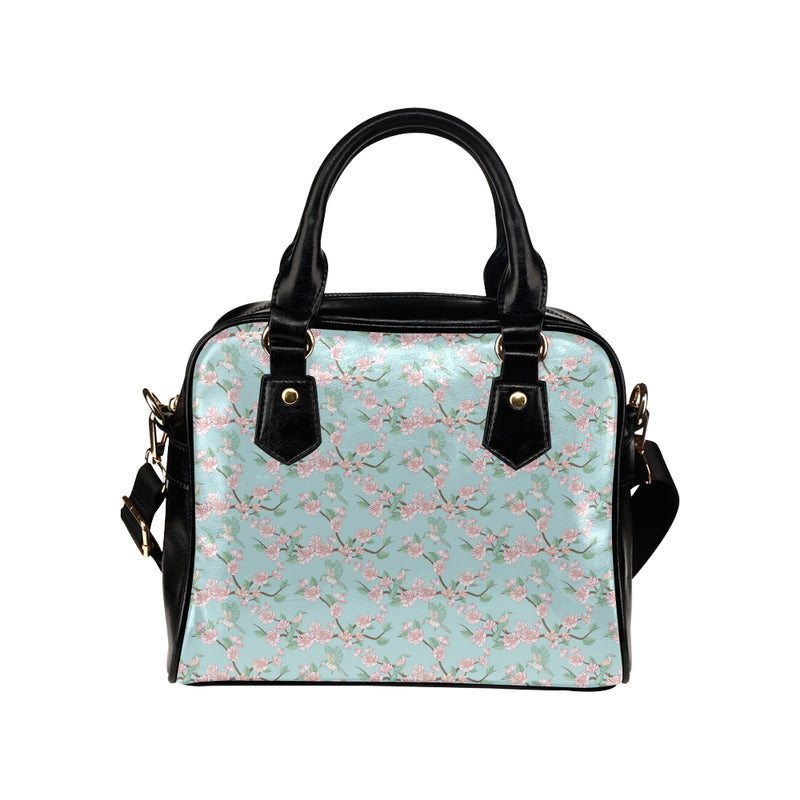 Cherry Blossom Pattern Print Design 02 Shoulder Handbag