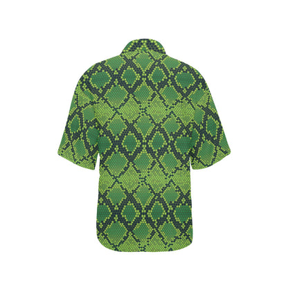 Python Green Pattern Print Design A01 Women's Hawaiian Shirt
