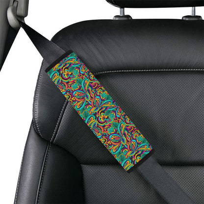 Psychedelic Trippy Floral Design Car Seat Belt Cover
