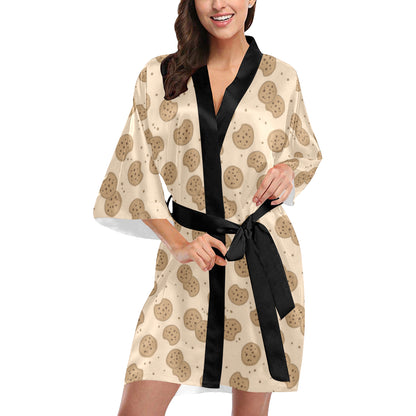Biscuit Pattern Print Design 02 Women's Short Kimono