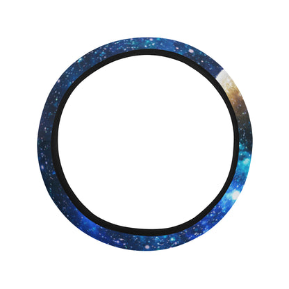Galaxy Stardust Planet Space Print Steering Wheel Cover with Elastic Edge