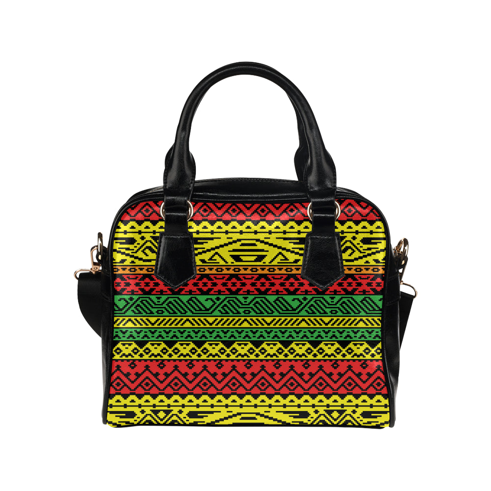 Rastafarian Pattern Print Design A02 Shoulder Handbag