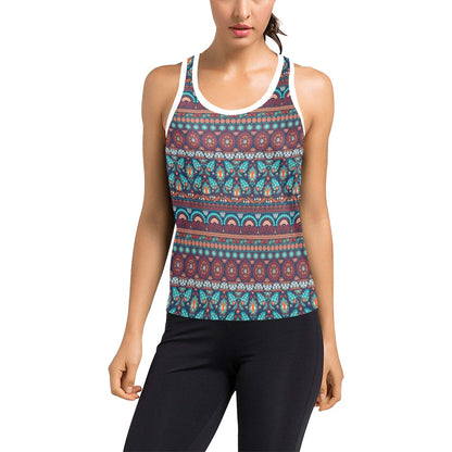 Suzani Print Design LKS302 Women's Racerback Tank Top