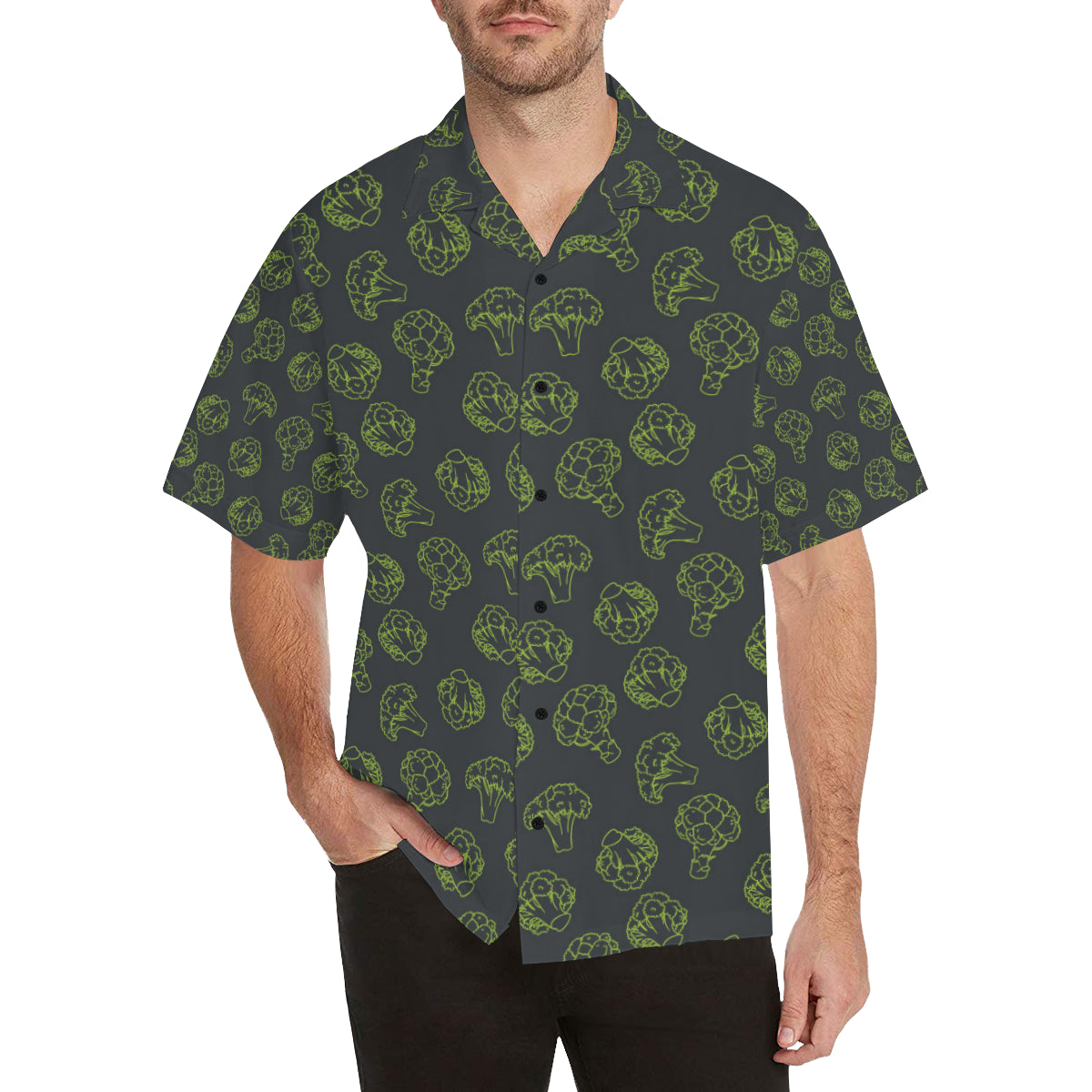 Broccoli Pattern Print Design 01 Men's Hawaiian Shirt