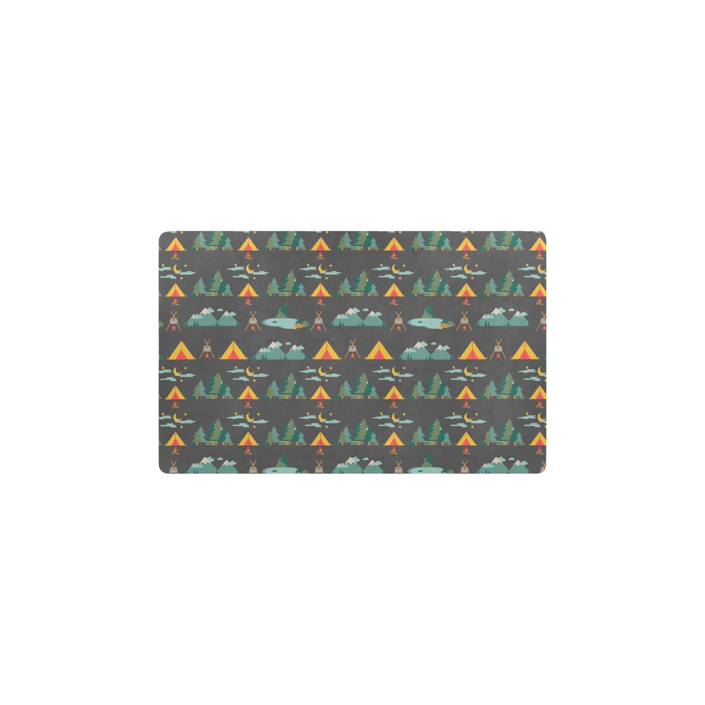 Camping Tent Pattern Print Design 03 Kitchen Mat