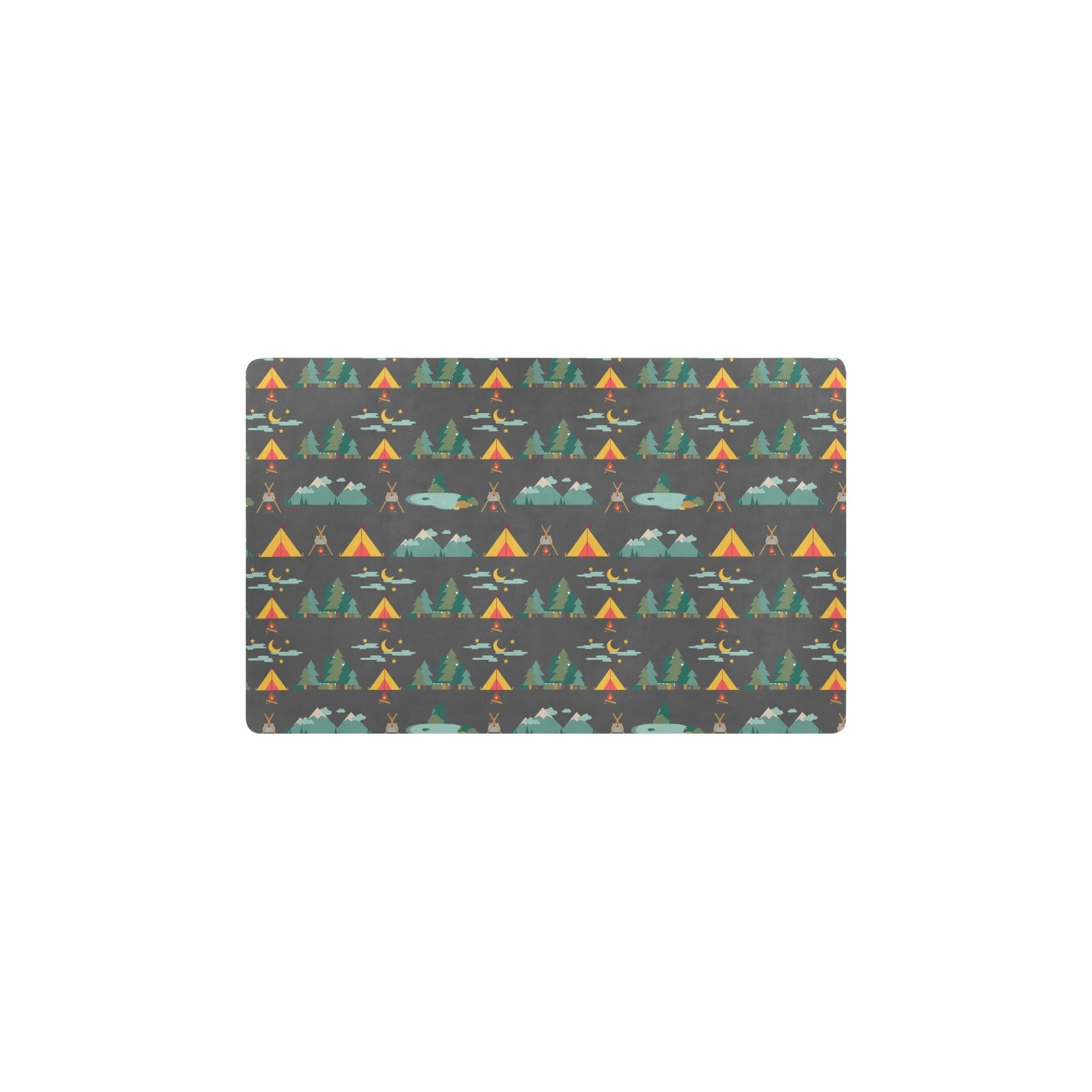 Camping Tent Pattern Print Design 03 Kitchen Mat