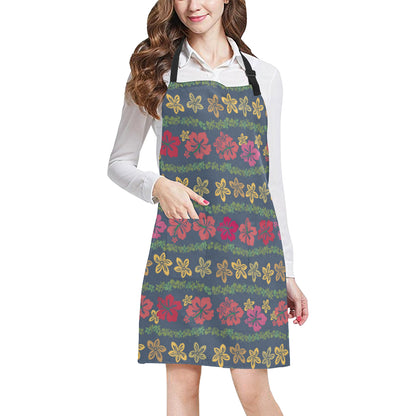 Hawaiian Themed Pattern Print Design H018 Apron with Pocket