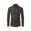 Music Note Colorful Themed Print Men's Long Sleeve Shirt