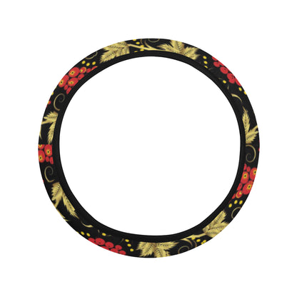 Cranberry Pattern Print Design CB02 Steering Wheel Cover with Elastic Edge