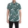 Tropical Palm Leaves Pattern Men's Short Sleeve Button Up Shirt