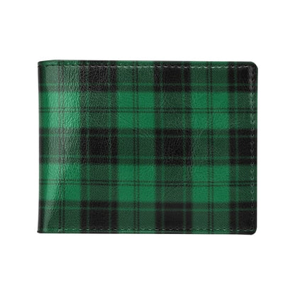 Tartan Green Print Design LKS302 Men's ID Card Wallet