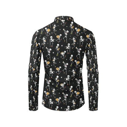 Skeleton Dance Print Men's Long Sleeve Shirt