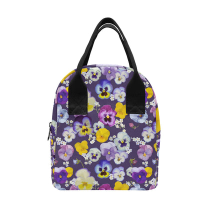 Pansy Pattern Print Design PS02 Insulated Lunch Bag