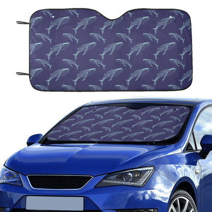 Blue Whale Print Design LKS402 Car front Windshield Sun Shade