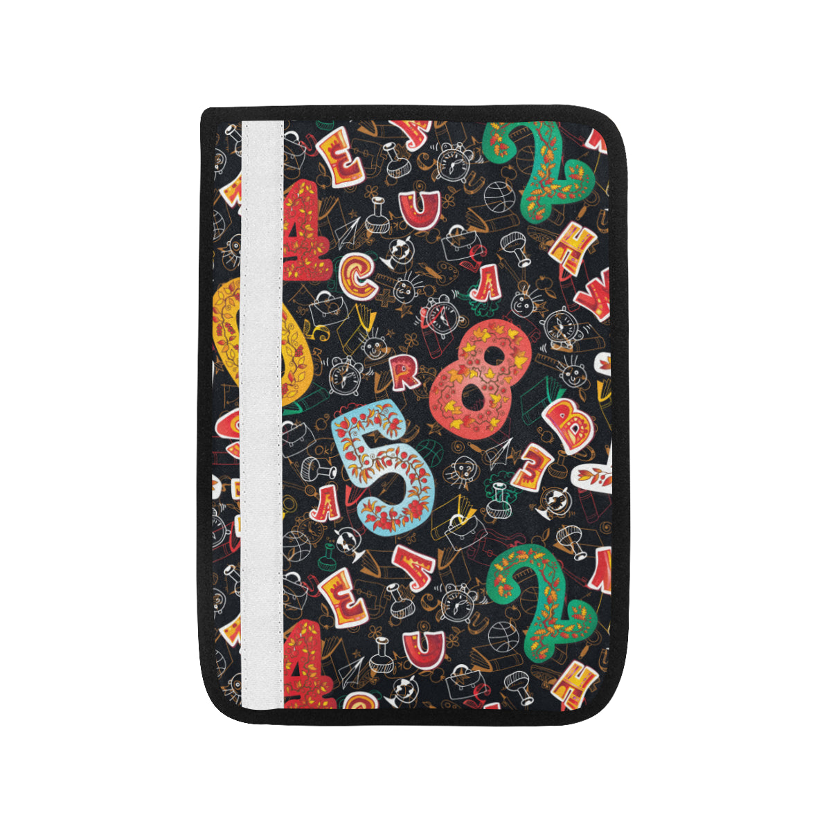 Number Pattern Print Design A03 Car Seat Belt Cover