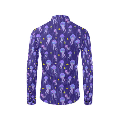 Jellyfish Style Print Men's Long Sleeve Shirt
