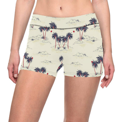 Palm Tree Pattern Print Design PT08 Yoga Shorts