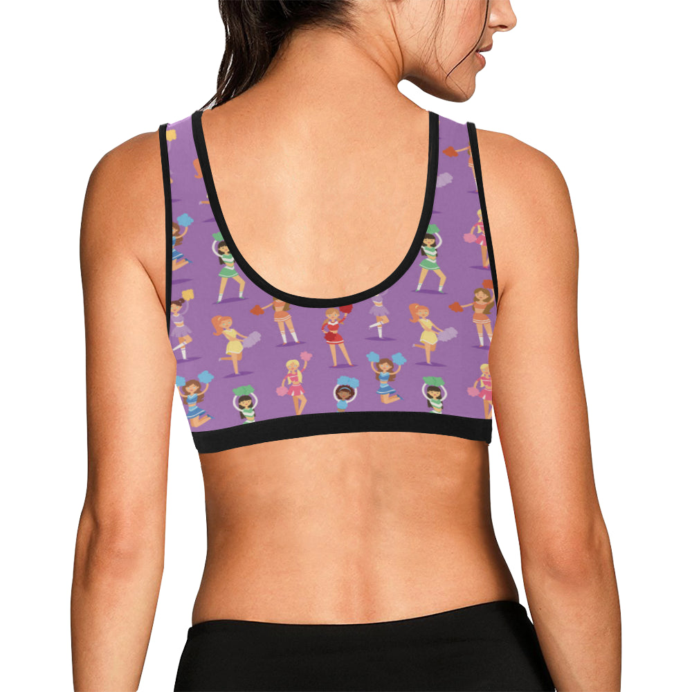 Cheerleader Pattern Print Design 02 Sports Bra