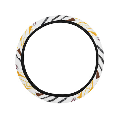 Clarinet Pattern Print Design 01 Steering Wheel Cover with Elastic Edge