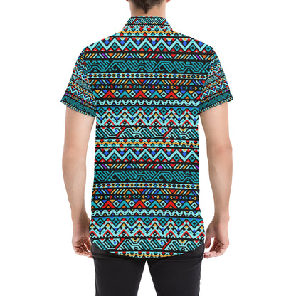 Southwestern Style Men's Short Sleeve Button Up Shirt