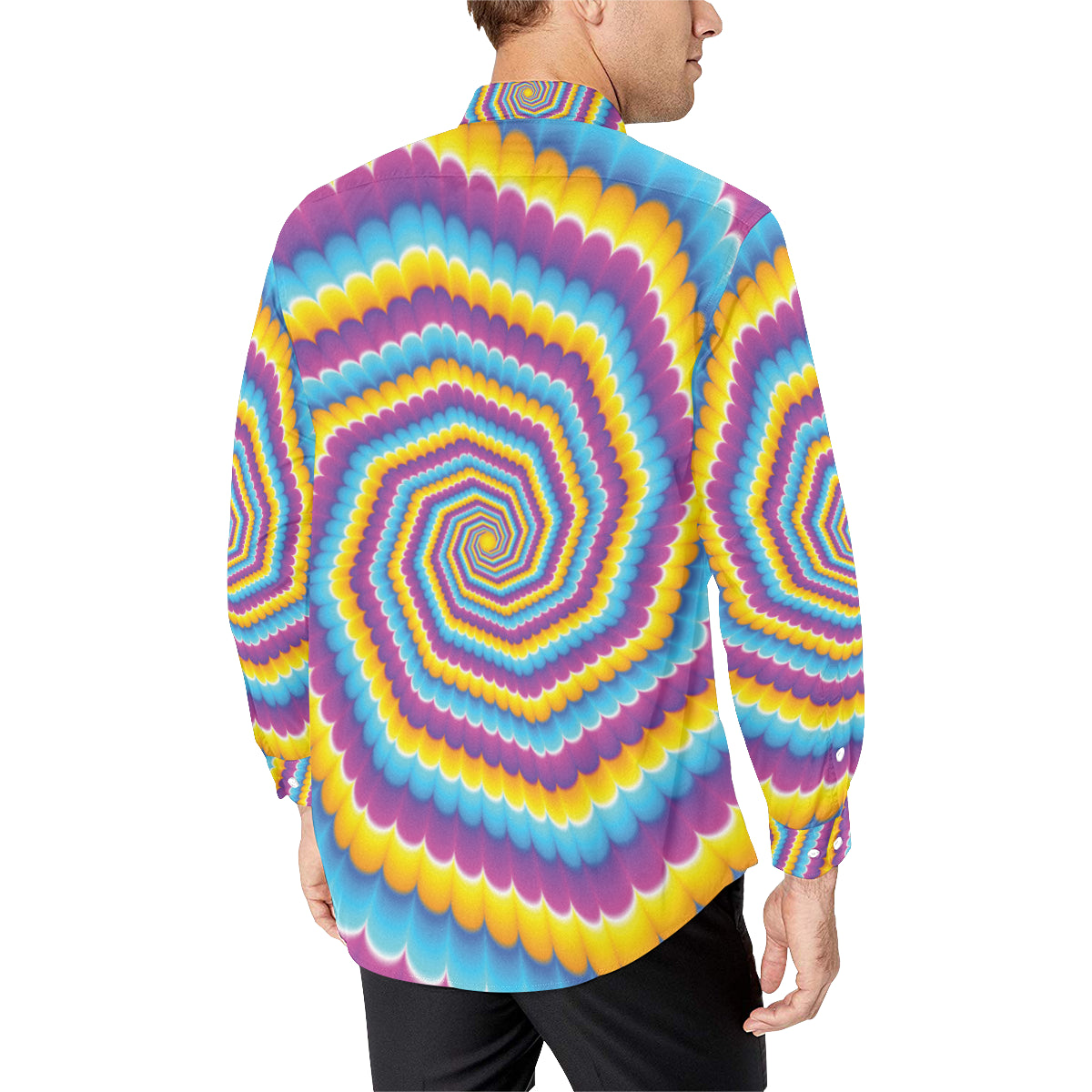 Optical illusion Pattern Print Design A04 Men's Long Sleeve Shirt