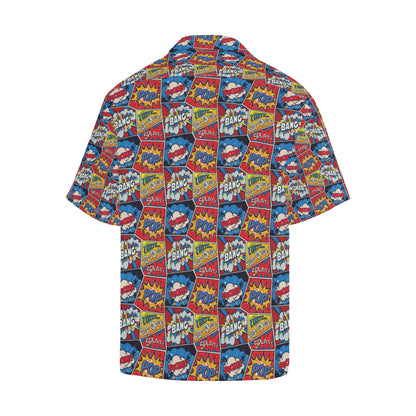 Comic Book Pattern Print Design 03 Men's Hawaiian Shirt