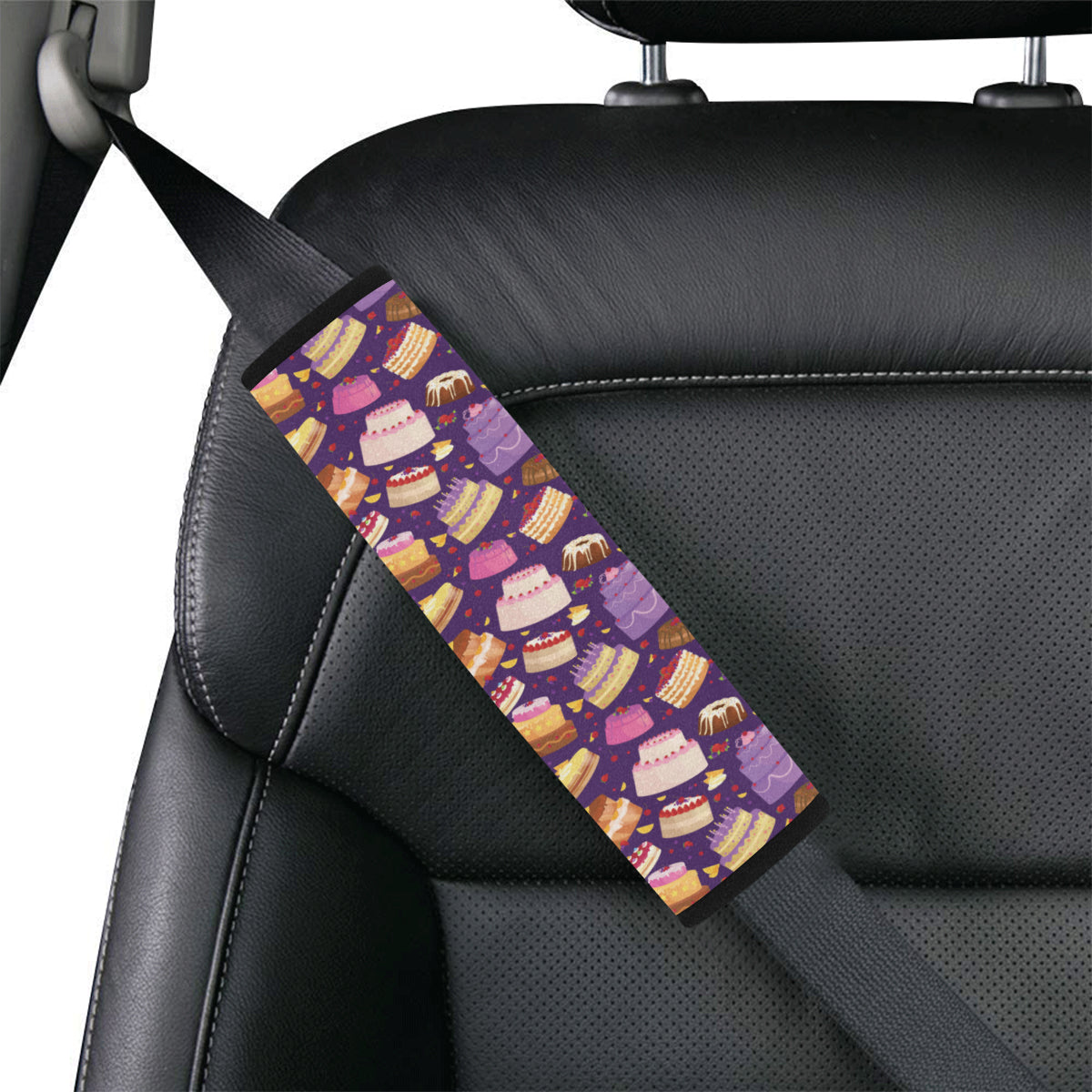 Cake Pattern Print Design 05 Car Seat Belt Cover