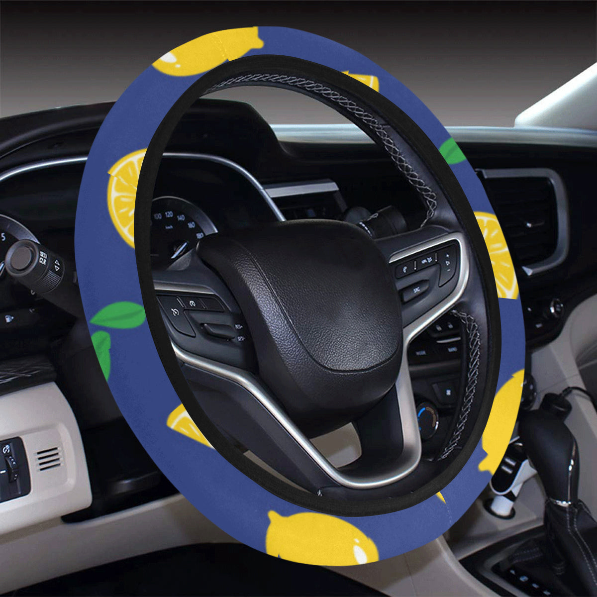 Citrus  Pattern Print Design 02 Steering Wheel Cover with Elastic Edge