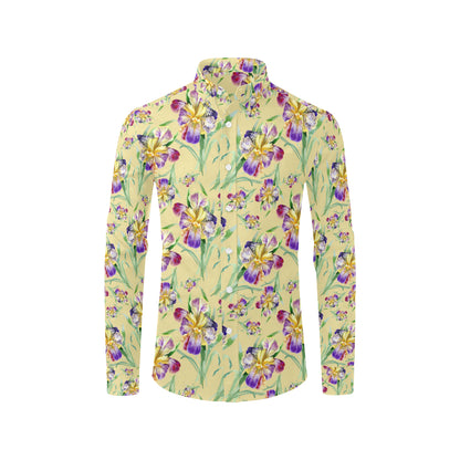 Iris Pattern Print Design IR06 Men's Long Sleeve Shirt
