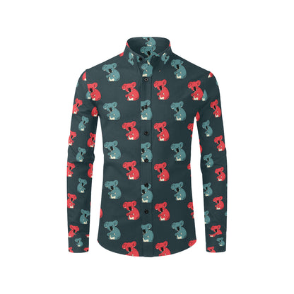 Koala Pattern Print Design 02 Men's Long Sleeve Shirt